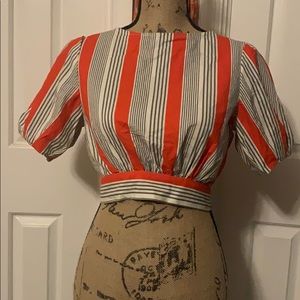 True Destiny striped crop blouse